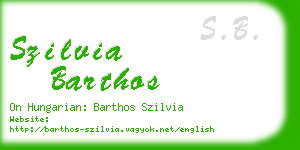 szilvia barthos business card